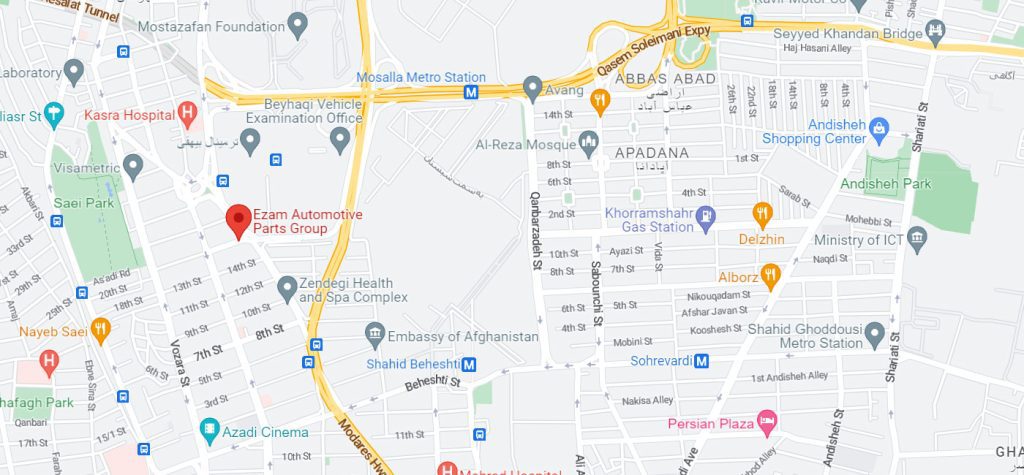 نقشه گروه قطعات خودرو عظام